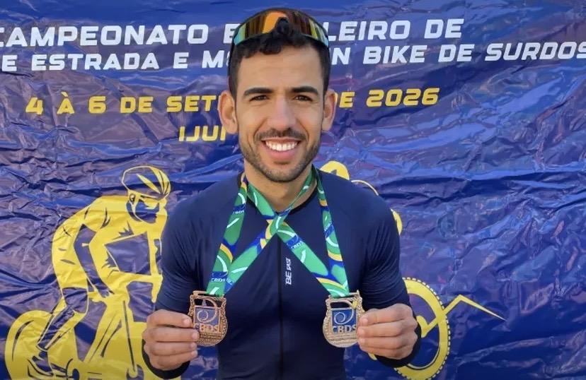 Atleta Santoestevense Ivanildo Medeiros Brilha e Conquista Pódio Duplo no Campeonato Brasileiro de Ciclismo de Surdos